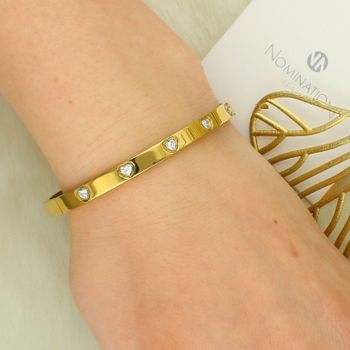 Bransoletka Pretty Bangles z białym cyrkoniowym sercem – Stalowa biżuteria damskad (3).jpg